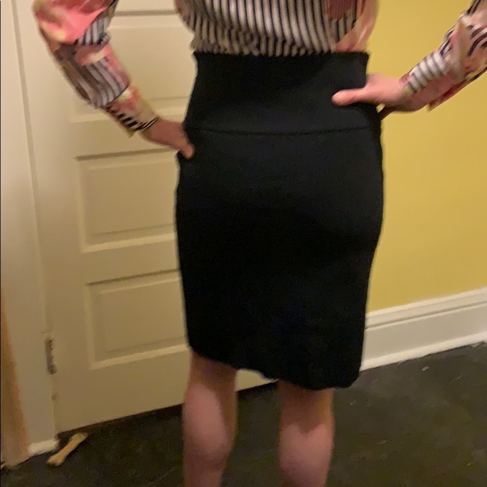 Givenchy Black Fitted Side Zip Pattern Midi Skirt - image 3